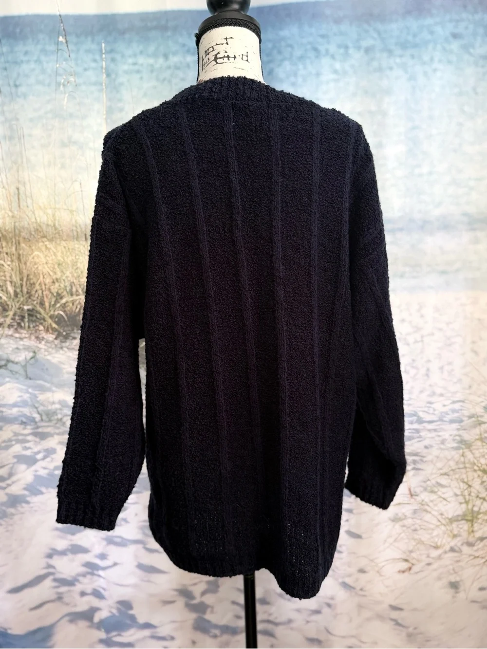 Cozy Navy V-Neck Button Cardigan